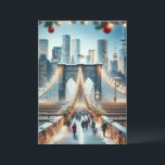 Winterwunderland. Brooklyn Bridge - New York Feiertagskarte<br><div class="desc">"Treten Sie ein in ein winterliches Wunderland mit unserer faszinierenden New Yorker Grußkarte, die die berühmte Brooklyn Bridge in einem ruhigen Schneefall präsentiert. Diese malerische Karte bringt Sie in eine zauberhafte Winterlandschaft im Herzen des NYC, wo die majestätische Brooklyn Bridge als Beweis für die bleibende Schönheit und den Charme der...</div>