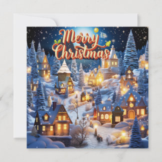 Winterwunderland der Weihnachtskarte des Glücks Mitteilungskarte