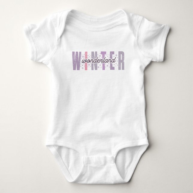 Winterwunderland - Festliche Typografie Kunst Baby Strampler (Vorderseite)