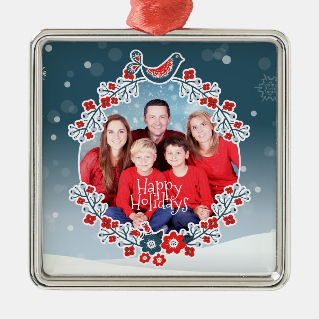 Winterwunderland Ihr Foto Weihnachtsfest Ornament Aus Metall (Vorne)