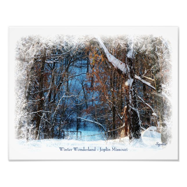 Winterwunderland im Joplin Missouri Foto Print (Vorne)