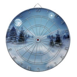 Winterwunderland in der Nacht Dartscheibe