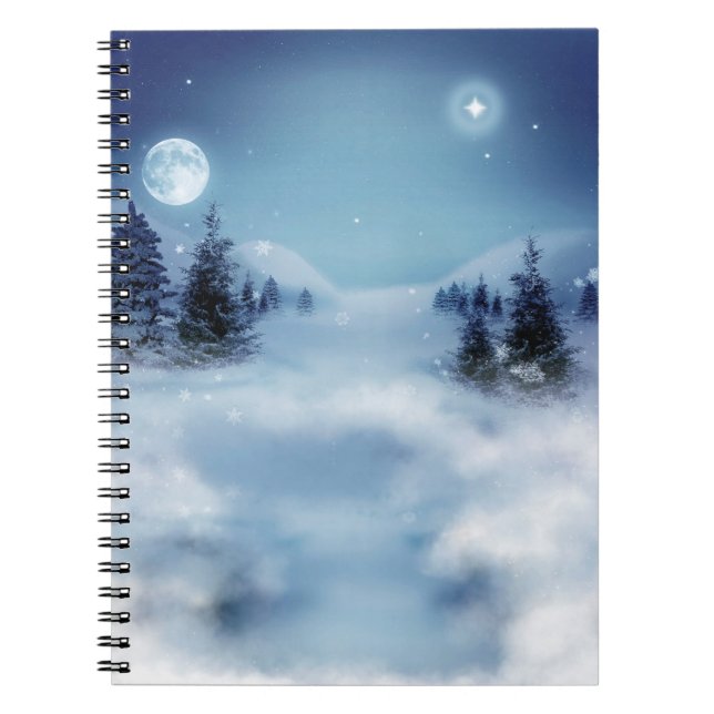 Winterwunderland in der Nacht Notizblock (Vorderseite)