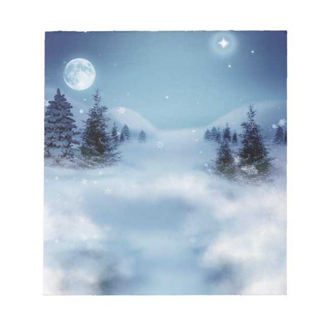 Winterwunderland in der Nacht Notizblock (Vorderseite)