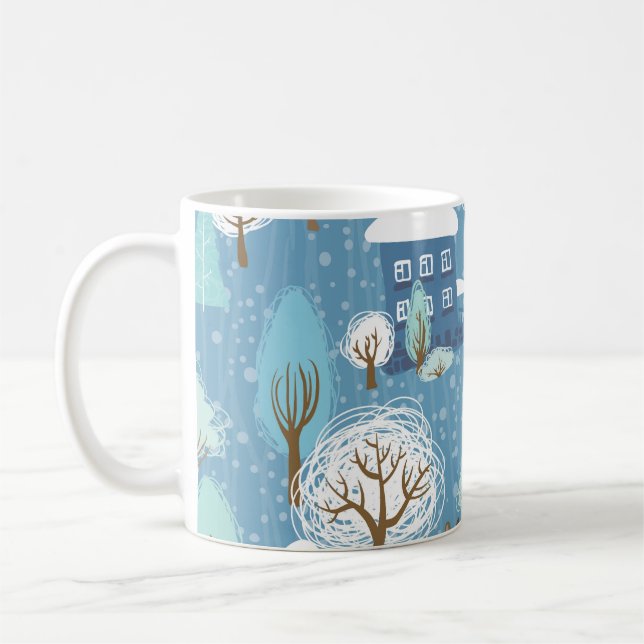 Winterwunderland: Landschaftliches Muster Kaffeetasse (Links)