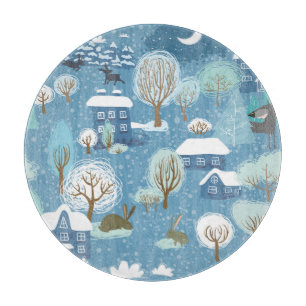 Winterwunderland: Landschaftliches Muster Schneidebrett