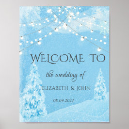 Winterwunderland, Pine Tree Wedding Poster