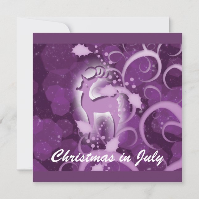 Winterwunderland Rentiere Weihnachten Juli Einladung (Vorderseite)