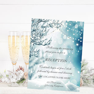 Winterwunderland, Saitenlichter Hochzeitsempfang Einladung