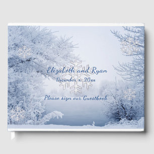 Winterwunderland, Schneeflocken, Hochzeit Gästebuch