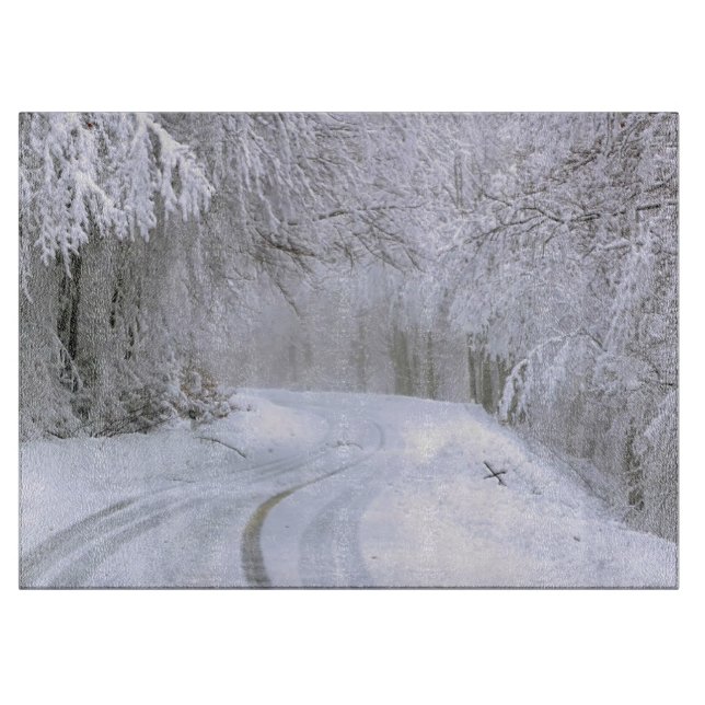 Winterwunderland Schneidebrett (Vorderseite)