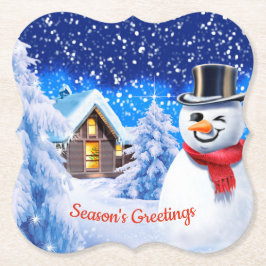 Winterwunderland Snowman Weihnachten Untersetzer