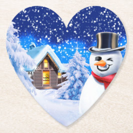 Winterwunderland Snowman Weihnachten Untersetzer