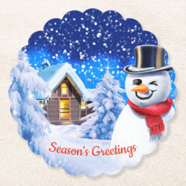 Winterwunderland Snowman Weihnachten Untersetzer