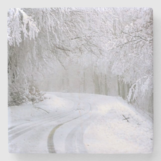Winterwunderland Steinuntersetzer (Vorderseite)
