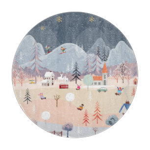 Winterwunderland: Vintage Landschaft. Schneidebrett