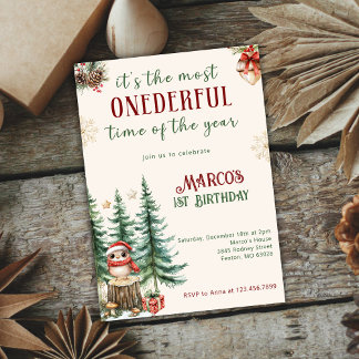 Winterwunderland Weihnachten 1. Geburtstag Party Einladung