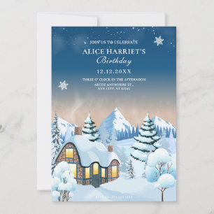 Winterwunderland Weihnachten Geburtstag Einladung