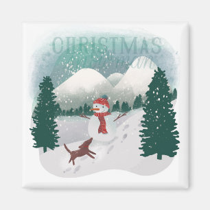 Winterwunderland - Weihnachtsschneemann Magnet
