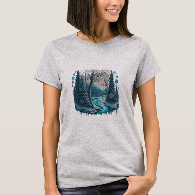 Winterwunderlandschaft T-Shirt (Vorderseite)