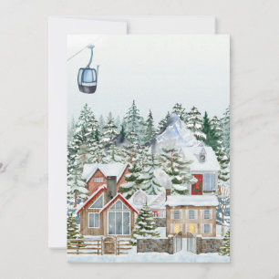 Winterwunderschönes Weihnachtsdorf Feiertagskarte