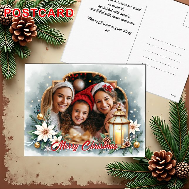 Winterwünsche mit eigenem Foto Feiertagspostkarte (With own photo Winter Wishes Holiday Postcard)
