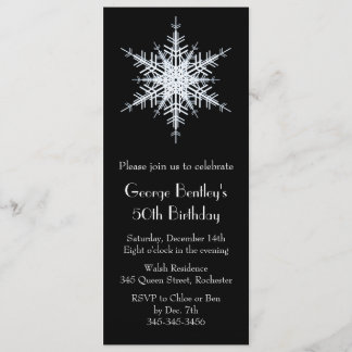Wintery 50. Geburtstag Einladung schwarz