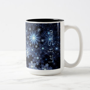 Wintery Blue Snowflake Pattern Tasse