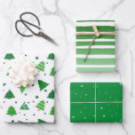 Wintery Christmas Shades of Green Gift Geschenkpapier Set<br><div class="desc">Grün,  Grün und Grün! Mit diesem feierlichen Weihnachtsgeschenk verwöhnen wir Sie!</div>