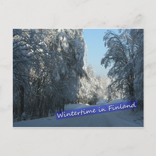 Wintery Country Road Postkarte (Vorderseite)