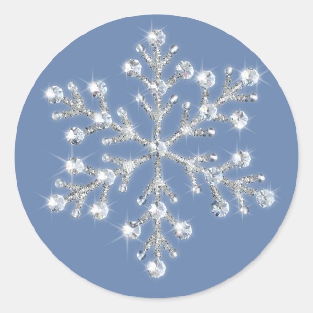 Wintery Crystal Snowflake Sticker (Vorderseite)