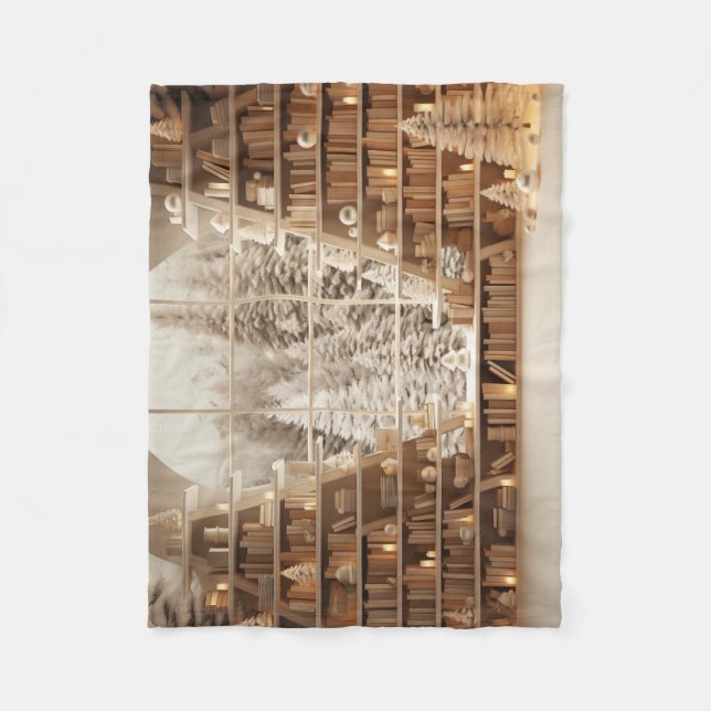 Wintery Library Fleecedecke (Vorderseite)