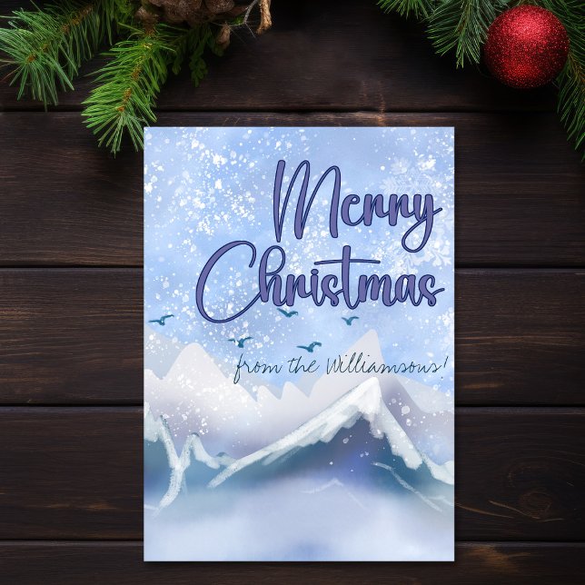Wintery Luke 1:14 freut sich über seine Geburtshei Karte (Rejoice At His Birth Luke 1:14 Bible Verse Christmas Card)