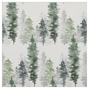 Wintery Wald von Bäumen Stoff