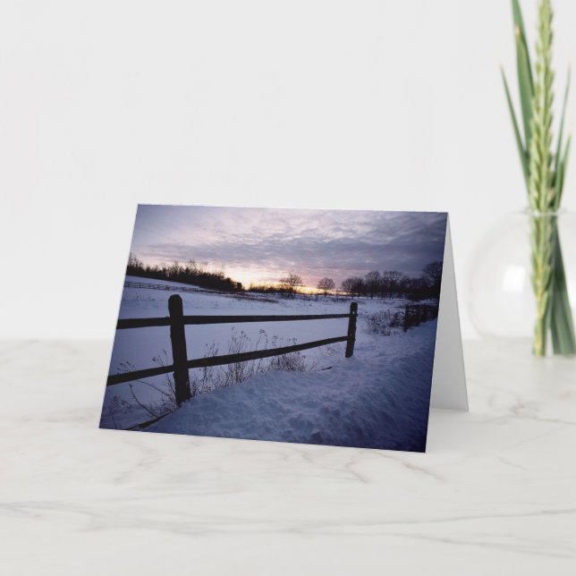 Winterzaun Schnee Landschaft Weihnachten Weihnacht (Vorderseite)