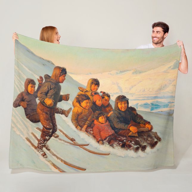 Winterzeit in Grönland Rasmussen 1875 Fleecedecke (Beispiel)