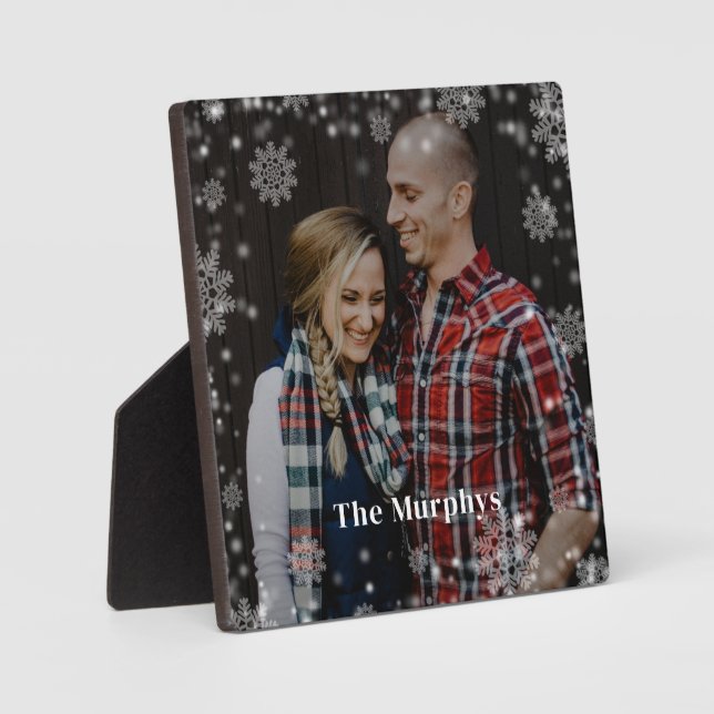 Winterzeit Personalisiertes Foto Desktop Plaque Fotoplatte (Vorderseite)