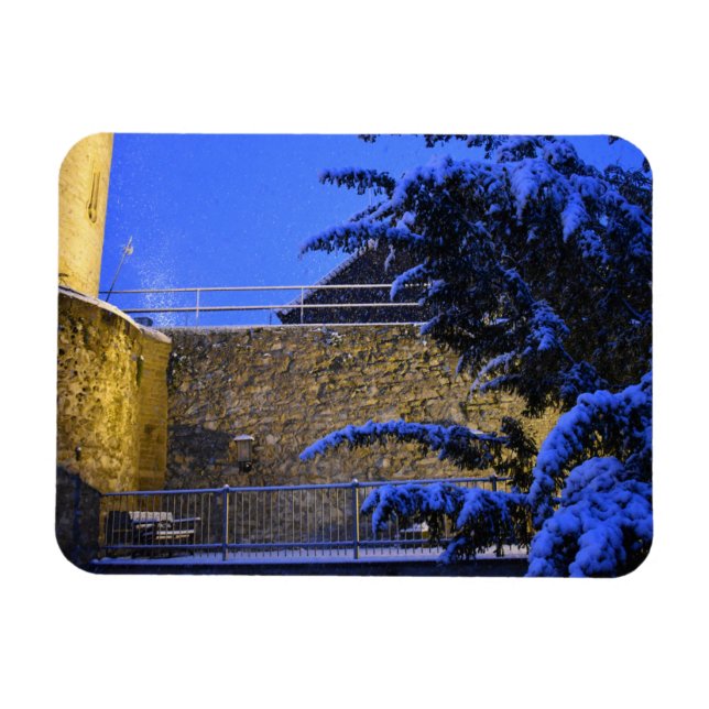 Winterzeit , Schnee auf den Bäumen Magnet (Horizontal)