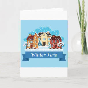 Winterzeit Schnee Karte