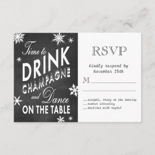 Winterzeit zum UAWG Champagner RSVP Karte