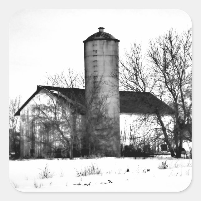 Winterzufluchtsstand Quadratischer Aufkleber (Vorderseite)