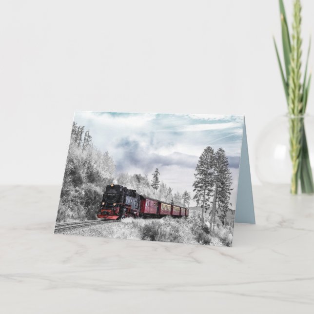 Winterzugkarte Feiertagskarte (Vorderseite)