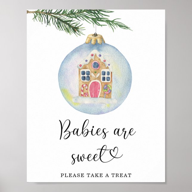 Winterzweig - Babys sind süß Poster (Vorne)