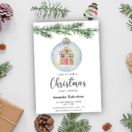 Winterzweig mit Dusche für Spielzeug Einladung