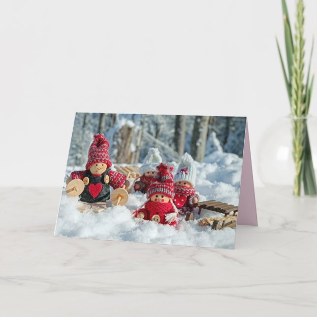 Winterzwergkarte Feiertagskarte (Vorderseite)