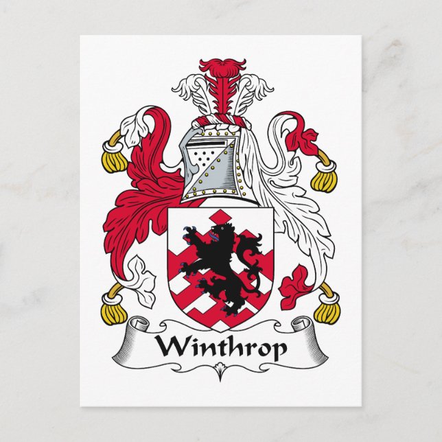 Winthrop-Familienwappen Postkarte (Vorderseite)