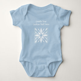 Wintry Blue Snowflake Baby Strampler