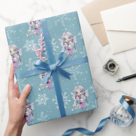 Wintry Dragonling Wrapping Paper Geschenkpapier