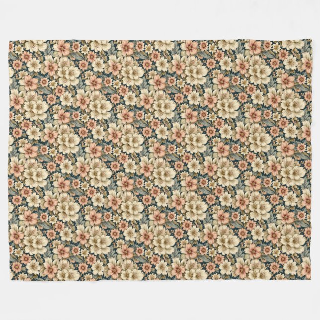 Wintry Floral Azaleen und Rose Fleecedecke (Vorderseite (Horizontal))