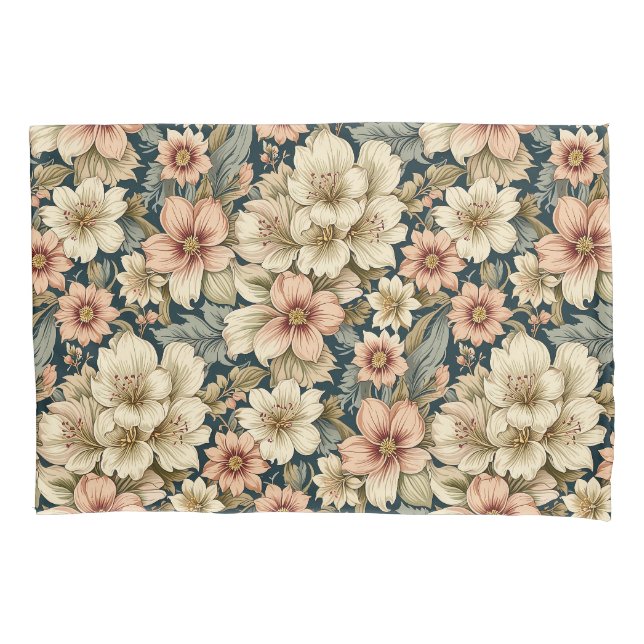 Wintry Floral Azaleen und Rose Kissenbezug (Vorderseite)